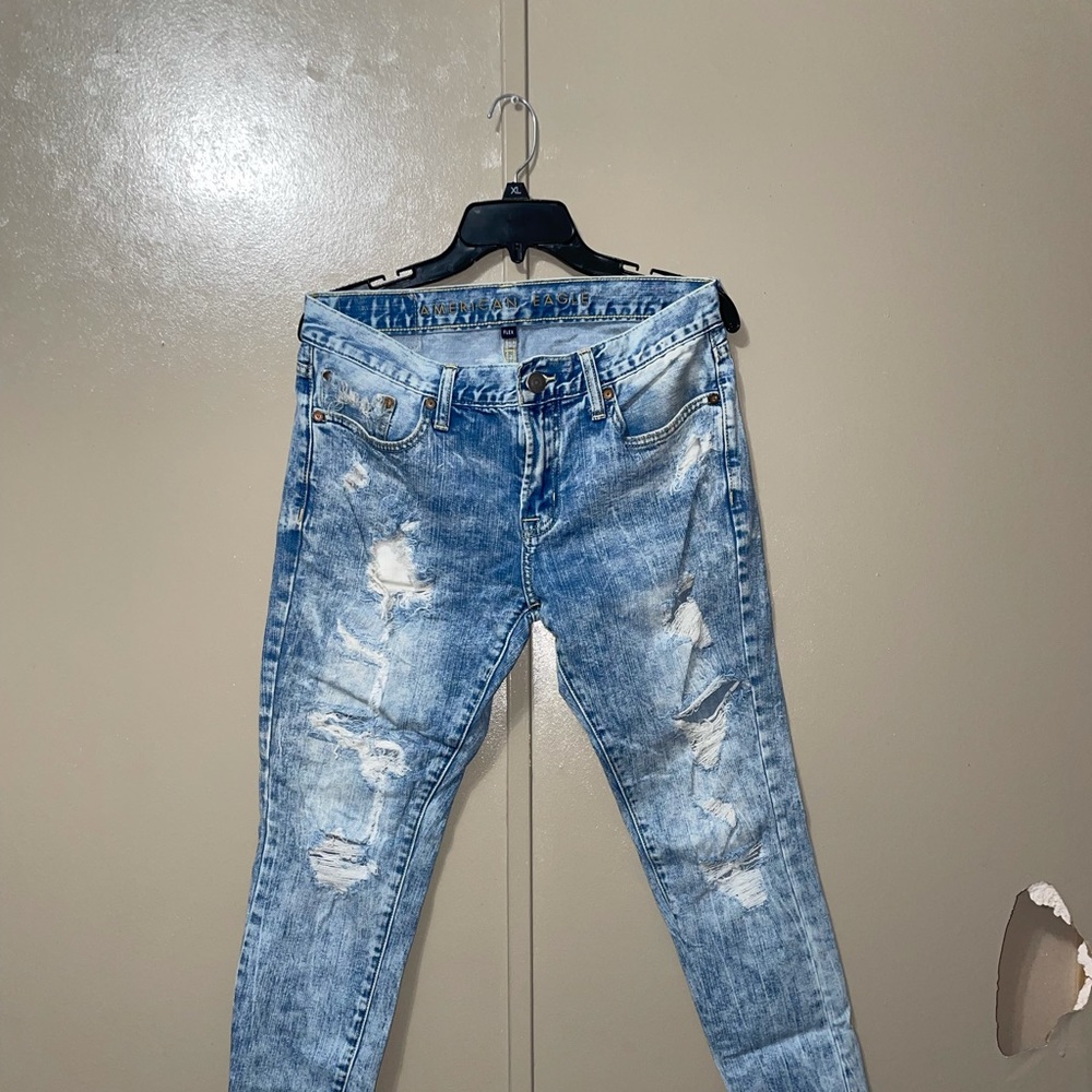 Blue ripped jeans